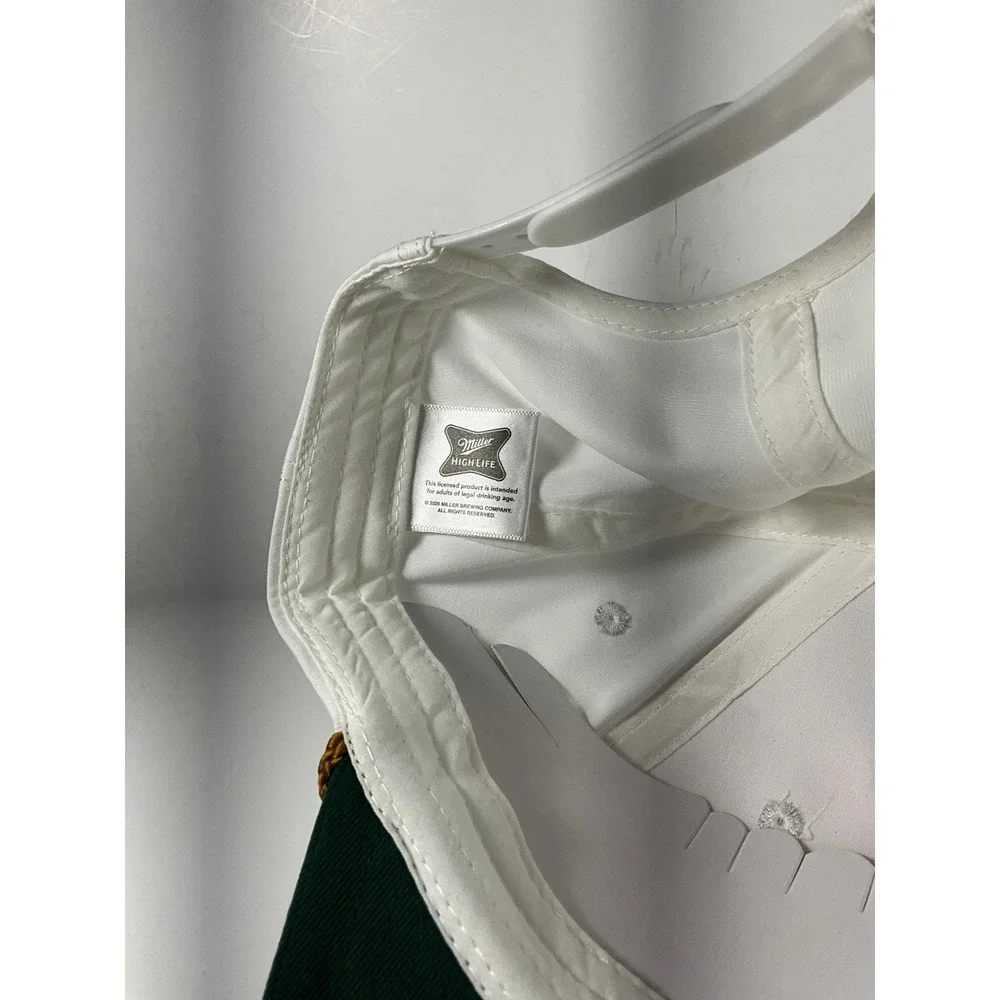 Miller High Life Hat White Green Snapback Trucker Made The American Way Patch